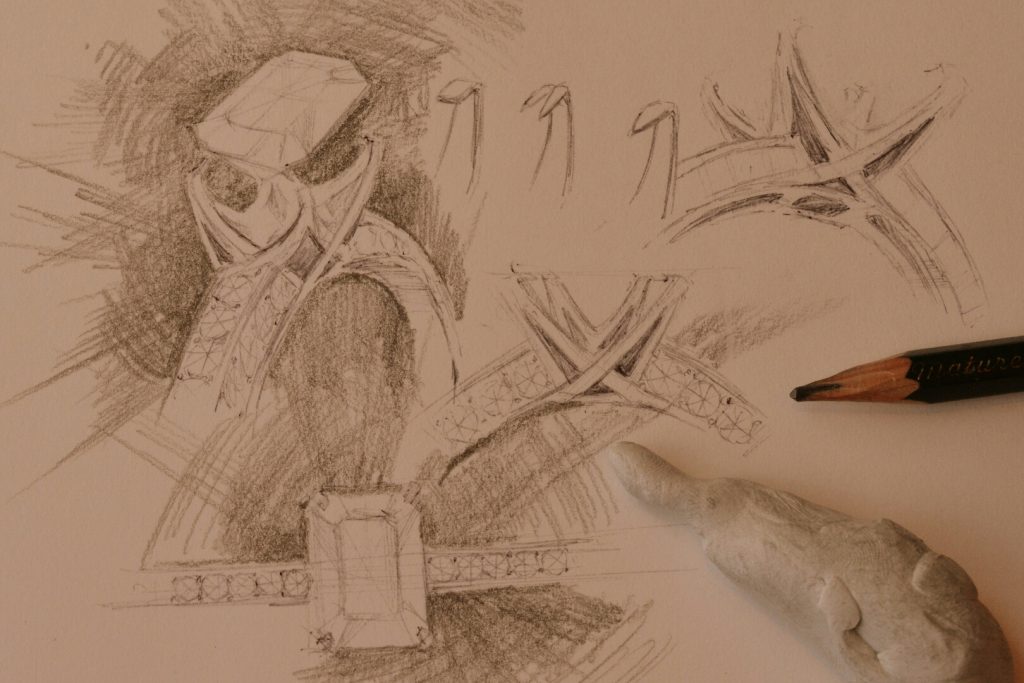 エメラルドカットの婚約指輪を静岡でフルオーダー