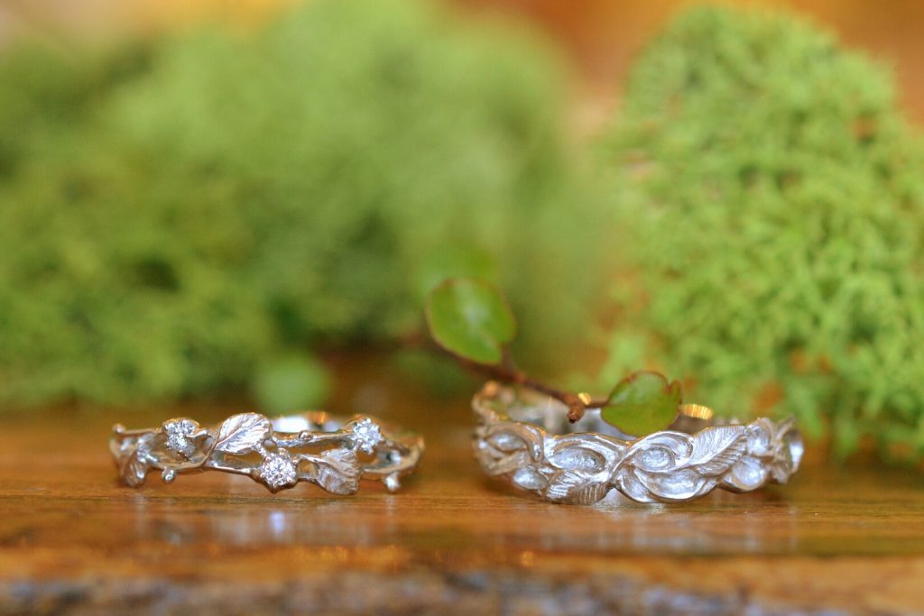 植物をテーマに結婚指輪を静岡