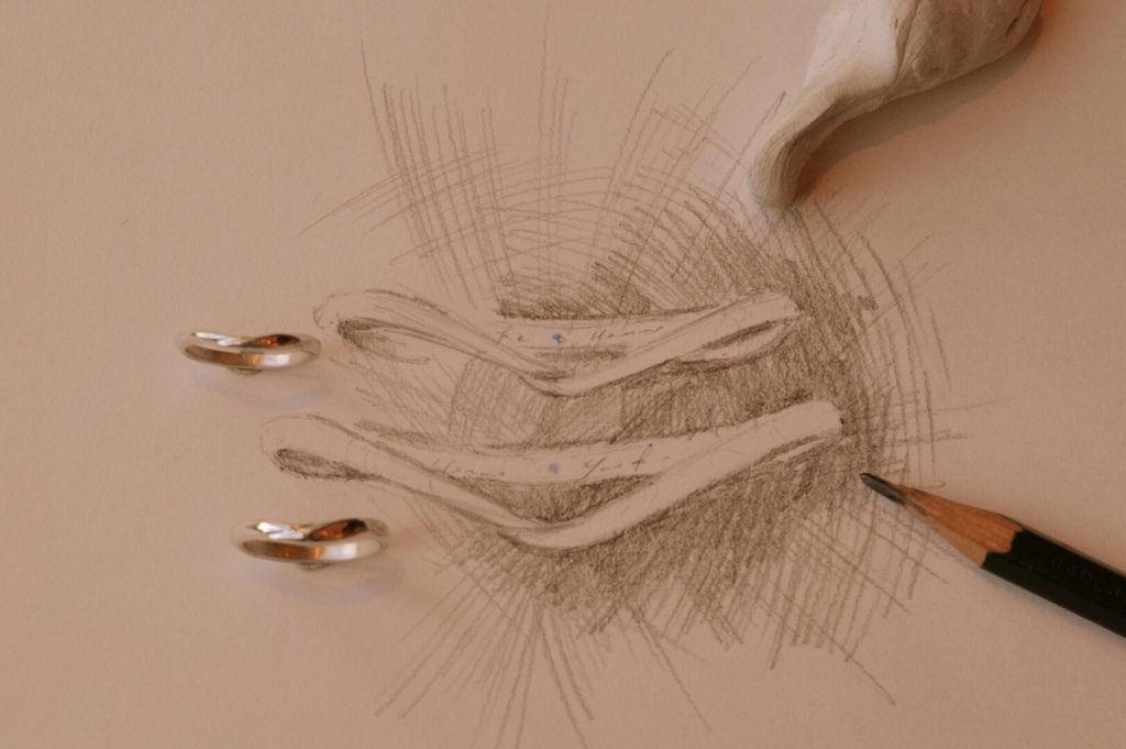 V型の結婚指輪静岡フルオーダー