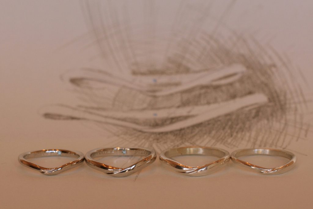 サンプルと本番の結婚指輪