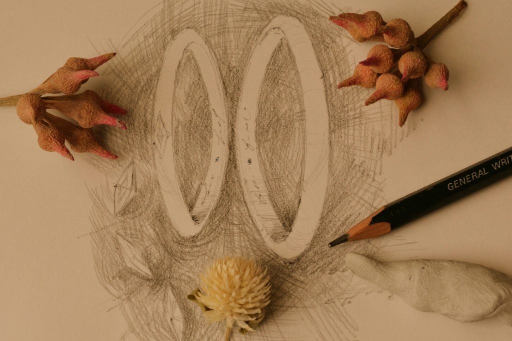 デッサン画から始まるフルオーダーの結婚指輪沼津で