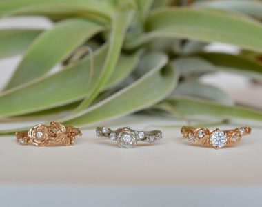 薔薇をモチーフにした3つのリング