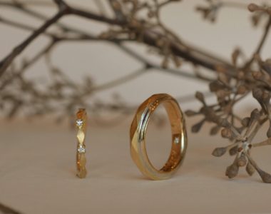 ひし形をテーマにしたマリッジリング